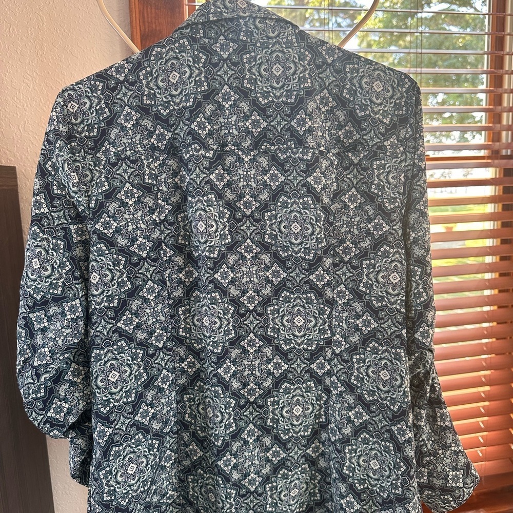 Michael Kors Blue Patterned Blouse - Picture 3 of 12